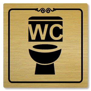 WC, 80x80mm, zlatá, Texas